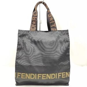 FENDI ROMA TOTE BACK BLACK NYLON PURSE EUC